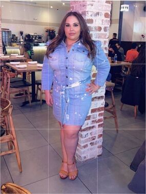 Fashion Nova Light Blue Denim Button-Front Mini Skirt with Belt